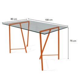 Mesa Cozinha Escritório Cavalete 80x100cm Atz128 Laranja - 2
