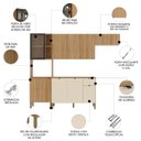Ver imagem 3 de Cozinha Compacta com Balcão 251cm Laura Plus Freijó/soft Z06 - Mpozenato