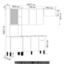 Ver imagem 4 de Cozinha Compacta com Balcão 251cm Laura Plus Freijó/soft Z06 - Mpozenato