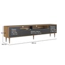Ver imagem 4 de Rack para TV até 75 Polegadas com LED 2 Portas e 2 Gavetas Multimóveis Crart-RCK003 Mel/Grafite