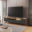 Ver imagem 1 de Rack para TV até 75 Polegadas com LED 2 Portas e 2 Gavetas Multimóveis Crart-RCK003 Mel/Grafite