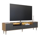 Ver imagem 2 de Rack para TV até 75 Polegadas com LED 2 Portas e 2 Gavetas Multimóveis Crart-RCK003 Mel/Grafite
