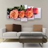 Quadro Decorativo Rosas Laranja Música 129x61 Sala Quarto - 3