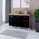 Ver imagem 5 de Balcao com Tampo 3p 1g 120 Cm Vitoria Savana Preto Mobbs