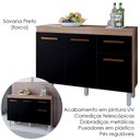 Ver imagem 4 de Balcao com Tampo 3p 1g 120 Cm Vitoria Savana Preto Mobbs