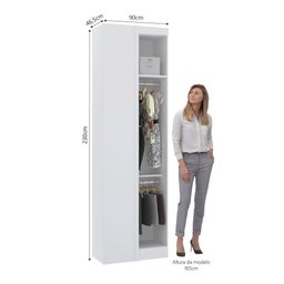 Guarda Roupa de Canto Reto Modulado 90cm 1 Porta Alpes Luciane Móveis - 3 Guarda Roupa de Canto Reto Modulado 90cm 1 Porta Alpes Luciane Móveis - 3