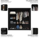 Ver imagem 6 de Guarda-Roupa Casal 3 Portas com 4 Gavetas com 1 Porta Espelho 100% MDF Roma