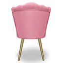 Ver imagem 5 de Cadeira para Studio Maquiagem Clinica Estética Veludo Rosa Pés Dourado Bz Home Decor