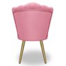 Cadeira para Studio Maquiagem Clinica Estética Veludo Rosa Pés Dourado Bz Home Decor - 5