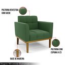Ver imagem 3 de Kit 2 Poltronas Decorativas Karen Pés Fixo em Madeira Castanho Suede Verde G19 - Gran Belo