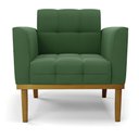 Ver imagem 7 de Kit 2 Poltronas Decorativas Karen Pés Fixo em Madeira Castanho Suede Verde G19 - Gran Belo