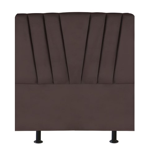 Cabeceira Estofada de Cama Casal Box 140 Cm Malu Corino:marrom