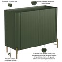 Ver imagem 2 de Buffet Sala de Jantar 2 Portas Brise 1 Gaveta Pés Industrial Dourado Naim I03 Musgo - Lyam
