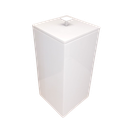 Ver imagem 1 de Lixeira Quadrada 5,5l em Resina Branco - Cromado