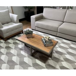 Mesa de Centro Retangular Paris Industrial Champagne com Mdf - 3