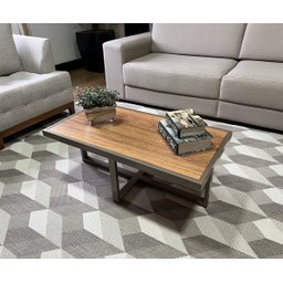 Mesa de Centro Retangular Paris Industrial Champagne com Mdf - 2