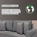 Ver imagem 7 de Sofá Fixo 4 Lugares Verona 2,56m Linho Cinza