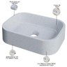 Cuba de Apoio Retangular para Banheiro Lavabo C01 Br37w Branco Granit Matte - Lyam - 3