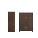 Ver imagem 3 de Conjunto Guarda Roupa Casal e Sapateira Porta Bella 6 Portas 2 Gavetas MDP Cafe Touch Demóbile