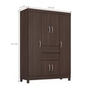 Ver imagem 5 de Conjunto Guarda Roupa Casal e Sapateira Porta Bella 6 Portas 2 Gavetas MDP Cafe Touch Demóbile