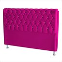 Ver imagem 2 de Cabeceira de Cama Box Jully Casal 140 Cm Botão Strass Suede Rosa Pink do Lar Móveis