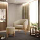 Ver imagem 2 de Puff Stella Suede Marrom Rato Base Madeira Castanho - D'Rossi DRossi