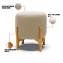 Ver imagem 3 de Puff Stella Suede Marrom Rato Base Madeira Castanho - D’Rossi