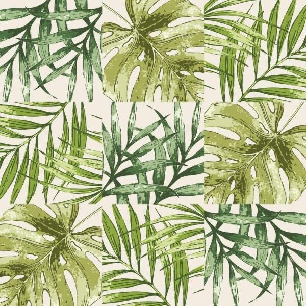Adesivo de Azulejo Botânica Folhagem Tropical - 45x300 cm - 2