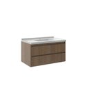 Ver imagem 7 de Conjunto Gabinete para Banheiro Suspenso com Cuba e Espelheira com Nichos em MDF 102cm Prime Yescasa Noce Marrom