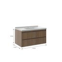 Ver mais imagens de Conjunto Gabinete para Banheiro Suspenso com Cuba e Espelheira com Nichos em MDF 102cm Prime Yescasa Noce Marrom