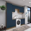 Ver imagem 1 de Lavanderia Modulada Kappesberg Celeste 7 Peças Nogueira/azul 230cm