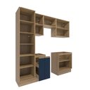 Ver imagem 3 de Lavanderia Modulada Kappesberg Celeste 7 Peças Nogueira/azul 230cm