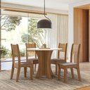 Ver imagem 2 de Conjunto Sala de Jantar Yara 0,90 com 04 Cadeiras Cedro Gold 06c
