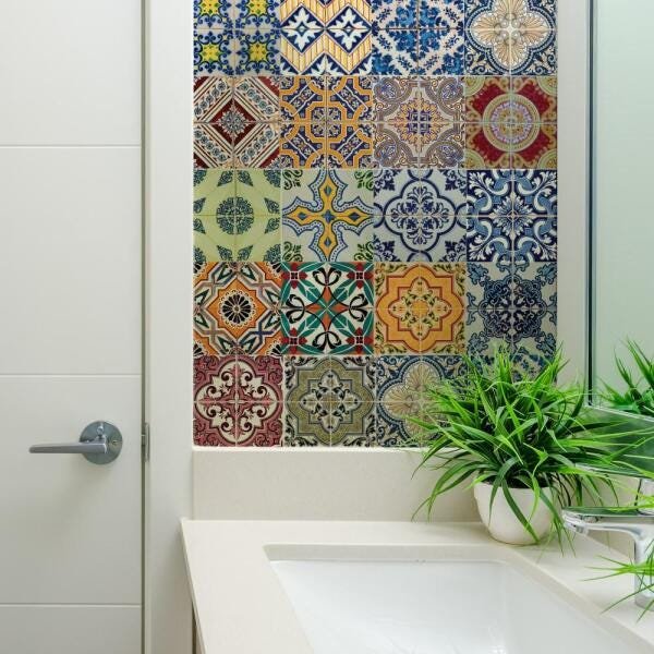 Adesivo de Azulejo Hidráulicos Coloridos II - 45x250 cm - 1