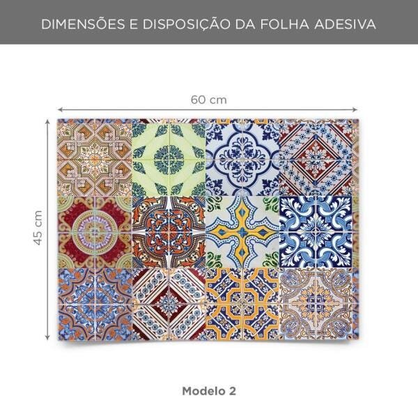 Adesivo de Azulejo Hidráulicos Coloridos II - 45x250 cm - 4