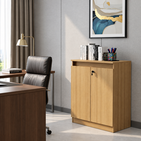 Armário Balcão Multiuso 60cm 2 Portas com Chave Compacto Tecnomobili- Amêndoa