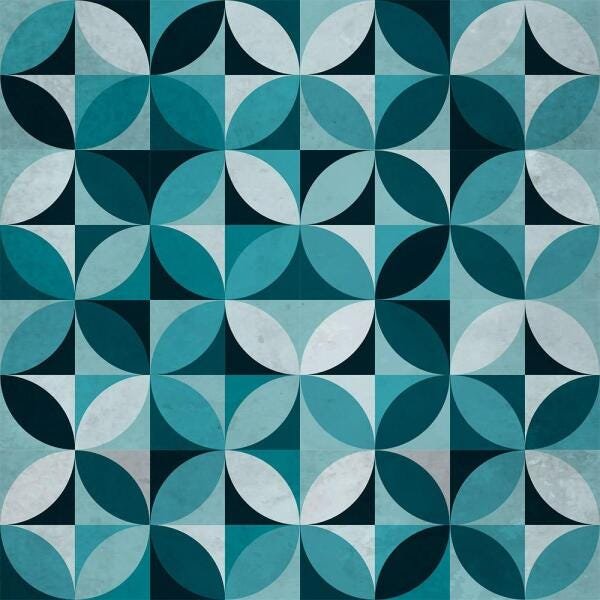 Adesivo de Azulejo Retrô Moderno Azul - 45x250 cm - 2