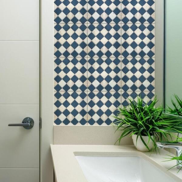 Adesivo de Azulejo Xadrez - Verde - 45x300 cm - 1
