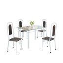 Ver imagem 2 de Conjunto de Mesa Tubular com 4 Cadeiras Lara Branco/Preto