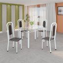 Ver imagem 1 de Conjunto de Mesa Tubular com 4 Cadeiras Lara Branco/Preto