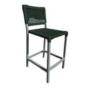 Ver imagem 2 de Conjunto Bistrô Champanheira Cinza Tampo Ripado e 2 Banquetas França Corda Náutica Verde Musgo