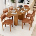 Ver imagem 2 de Mesa para Sala de Jantar Ourense com 06 Cadeiras Sala de Jantar Dara L02 Couríssimo Camel - Lyam Dec
