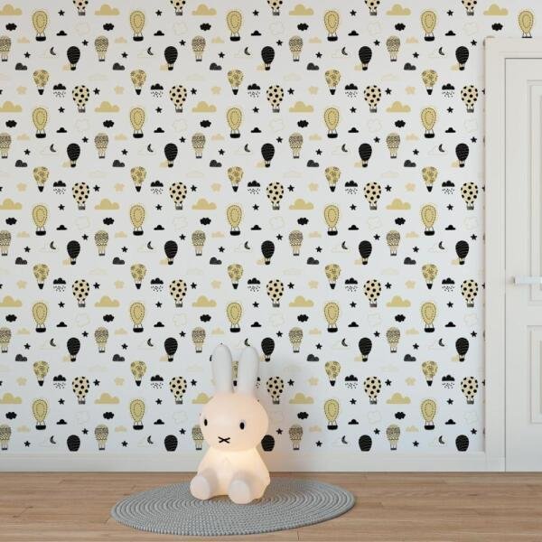 Papel de Parede Adesivo Infantil Balões-Amarelo- 45x150 cm - 7