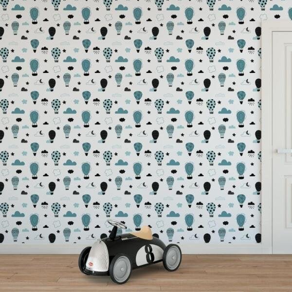 Papel de Parede Adesivo Infantil Balões-Amarelo- 45x150 cm - 9