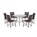 Ver imagem 1 de Mesa Ascoli 120 Cm com 6 Cadeiras Cannes de Alumínio Trama Marrom