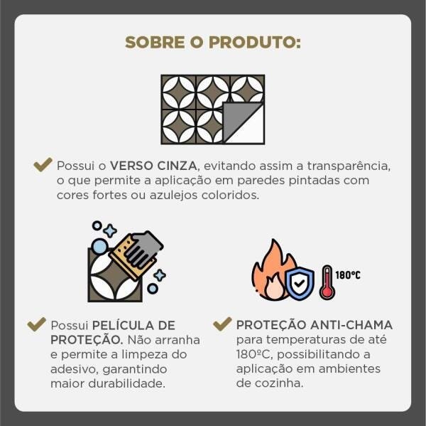 Adesivo de Azulejo Folhas Marroquinas - 60x45 cm - 3
