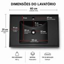 Ver imagem 4 de Pia Lavatório Moderno para Banheiro Lavabo 60cm em Plástico Preto