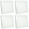 Kit 4 Luminária Painel Plafon LED Sobrepor Quadrado 12W 17x17 Branco Quente 3500K Slim Bivolt - 1