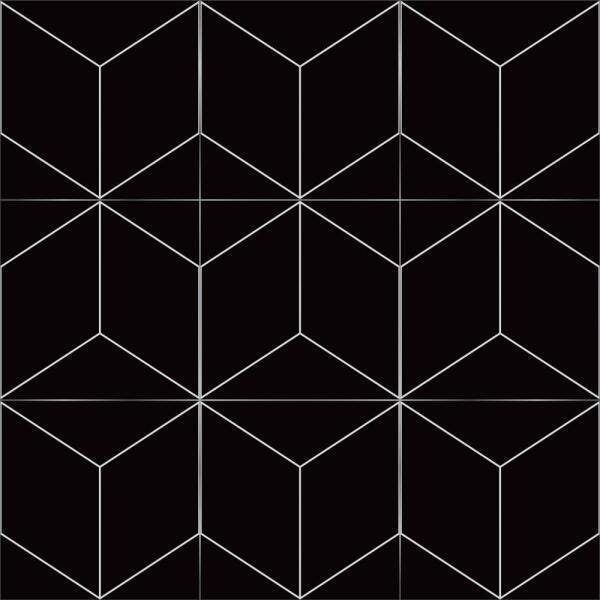 Adesivo de Azulejo Isometric Cube Outline Black - 60x45 cm - 1