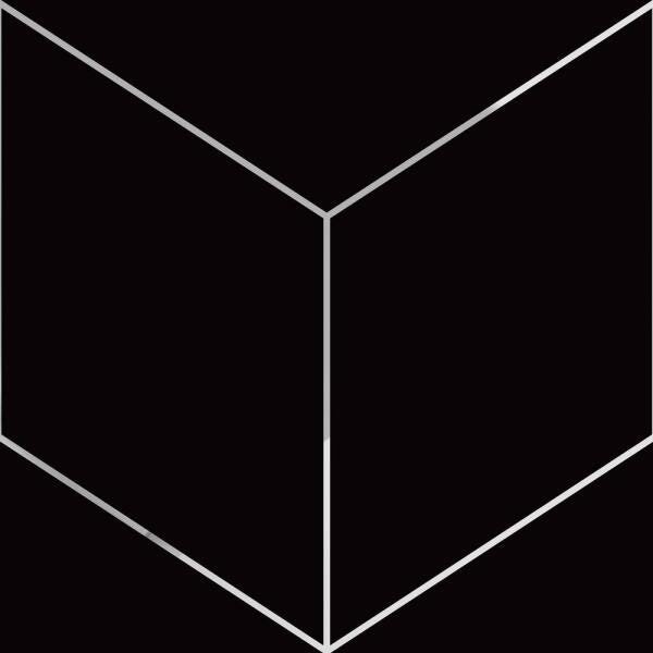 Adesivo de Azulejo Isometric Cube Outline Black - 60x45 cm - 2